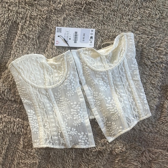 Zara Cream Lace Corset Top - Picture 1 of 1